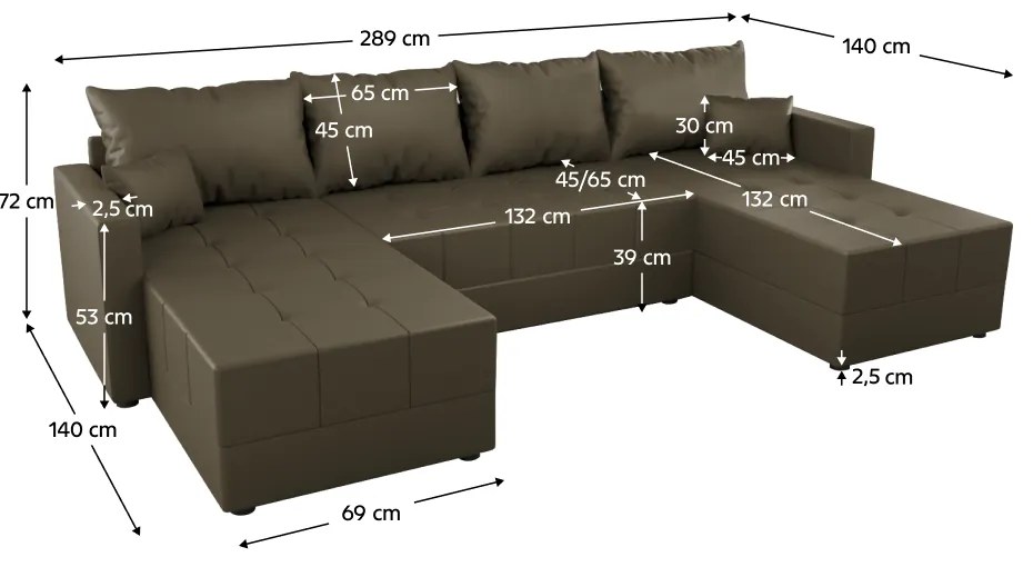 Set de canapea universala, maro, DUAN U UNI