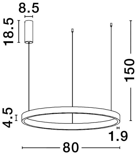 Lustra LED circulara ELOWEN 80cm, maro