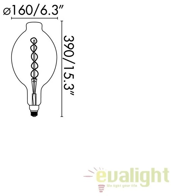 BEC filament LED dimabil decorativ 8W E27 BT180 2000K lumina calda AMBER 17449