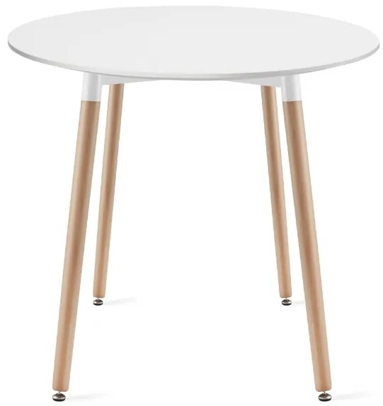 OFERTA Masă de dining rotunda albă KAMI 80x80 cm Calitate II