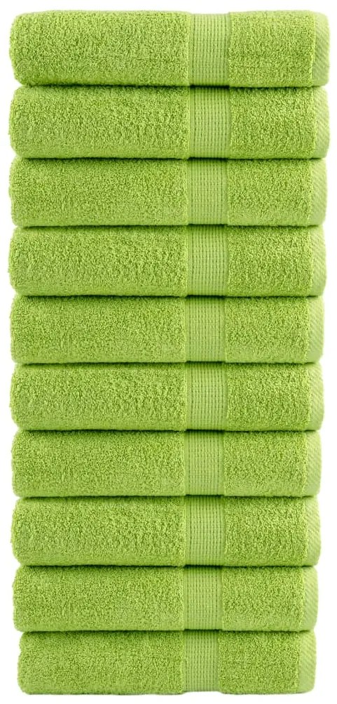 vidaXL Prosoape de mâini premium SOLUND 10 buc. verde 50x100cm 600 gsm