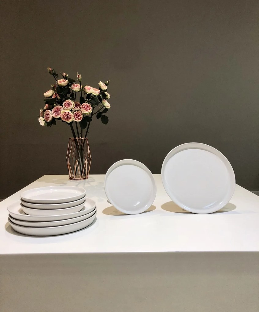 Set 4 Farfurii Casablanca (2F+2F Alb)