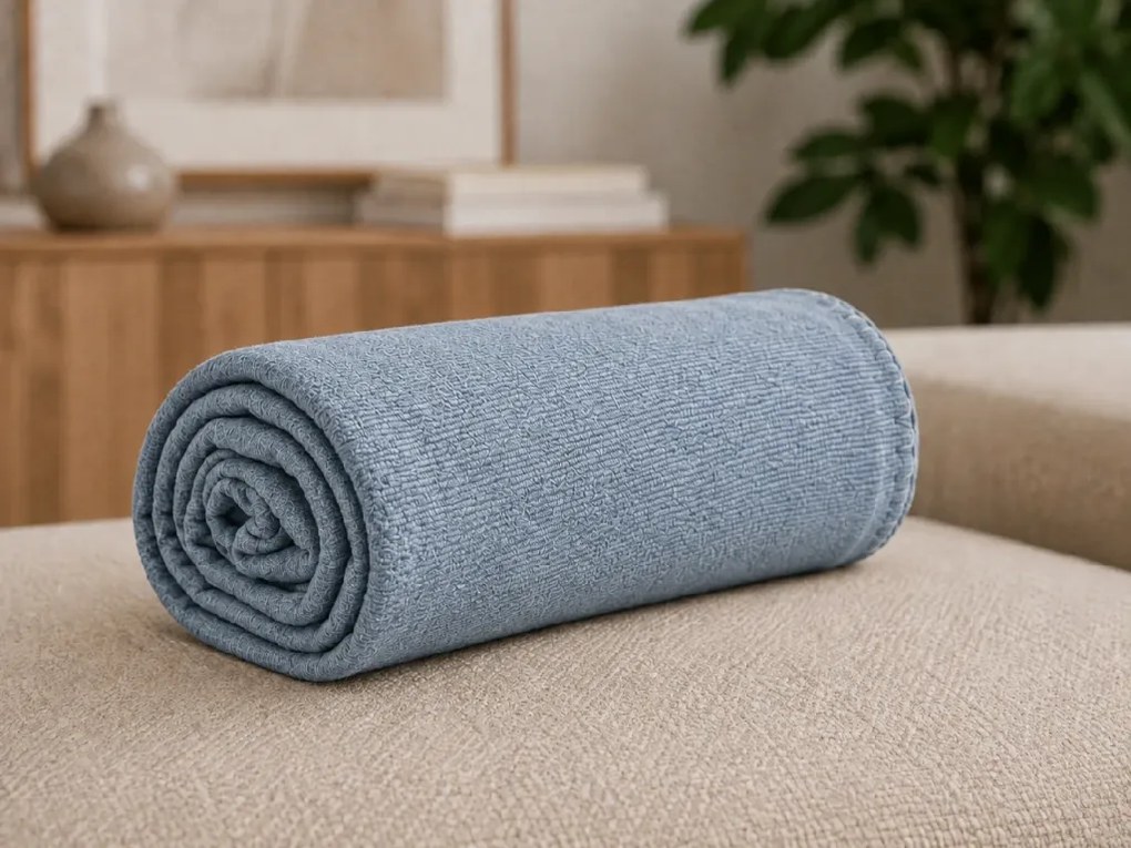 Patura fleece STRIA, sedomodra Dimensiune: 150 x 200 cm