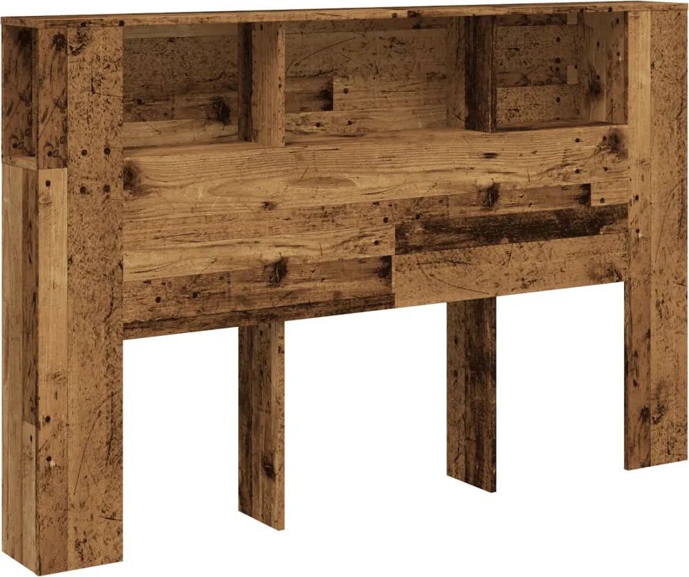 vidaXL Tăblie pat cu dulap lemn vechi 160x18,5x103,5 cm lemn prelucrat