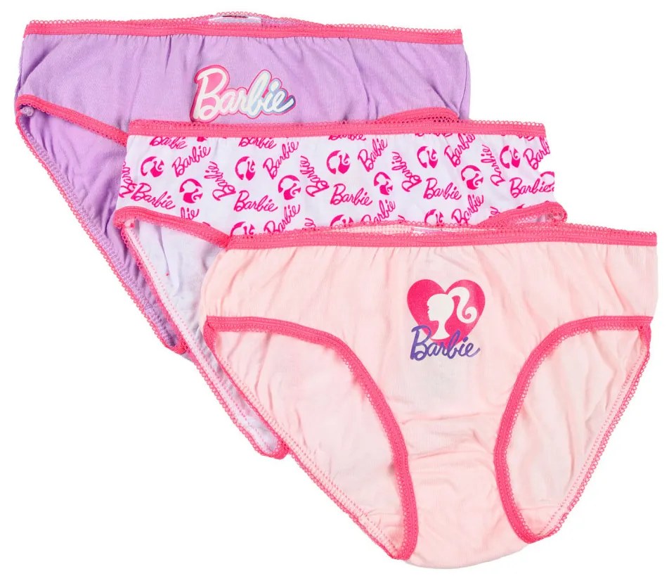 Barbie Pink Shadow lenjerie pentru copii, chiloți 3 bucăți/pachet 6 - 8 ani / 116 - 128 cm