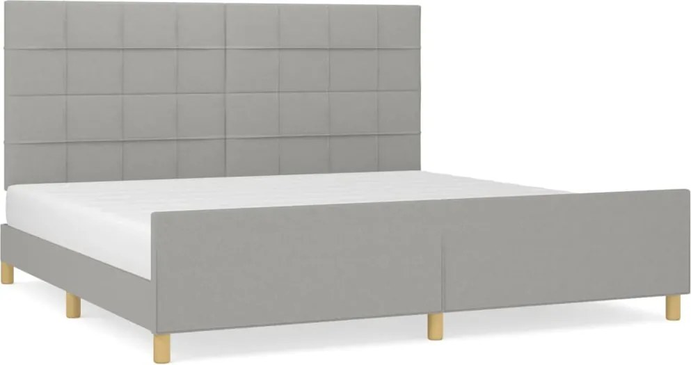 vidaXL Cadru de pat fără saltea, gri deschis, 200x200 cm, textil