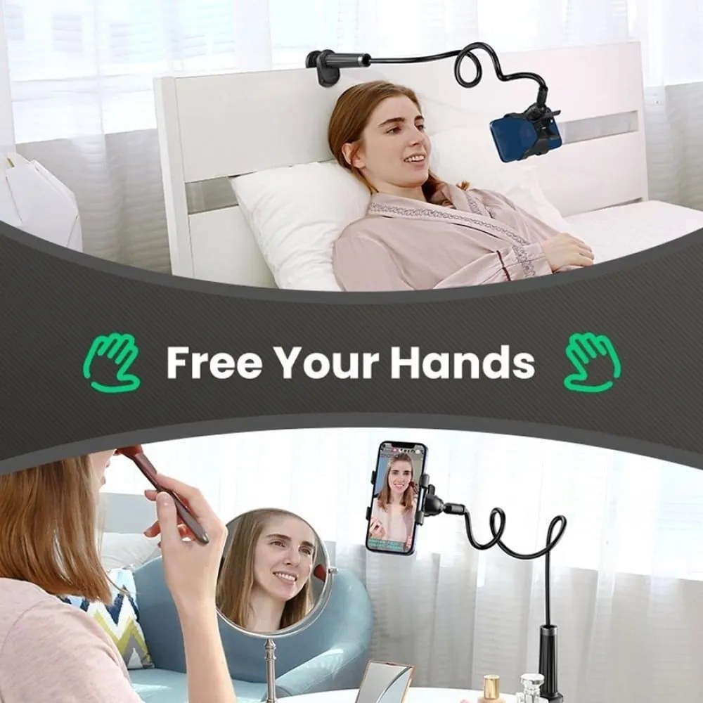 Suport de telefon brat flexibil de 90cm, fixare cu clips,negru UGREEN