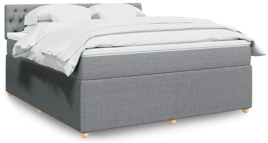 vidaXL Pat continental, gri deschis, 180x200 cm, material textil