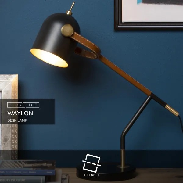 Lampă de masă Lucide 05627/01/30 WAYLON 1xE27/25W/230V negru