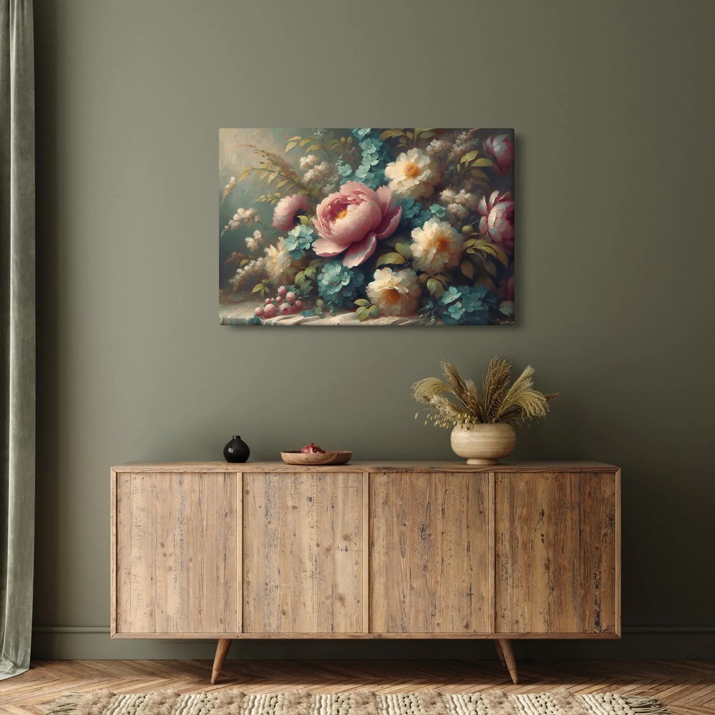 Tablou - Natură moartă cu flori - pictură (90x60 cm)