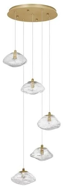 Lustra moderna cu 5 Pendule design decorativ KING aurie