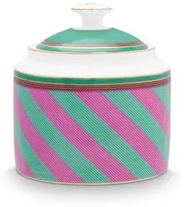 Zaharniță porțelan, Pip Studio, Stripes Pink-Green, 550ml, colecția Pip Chique