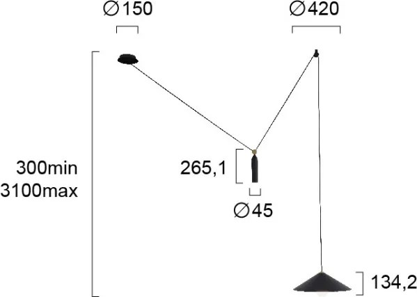 Pendul cu cablu ALTO 1xE27/60W/230V negru