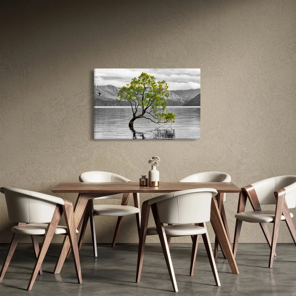 Tablou copacului în mijlocul lacului (90x60 cm)
