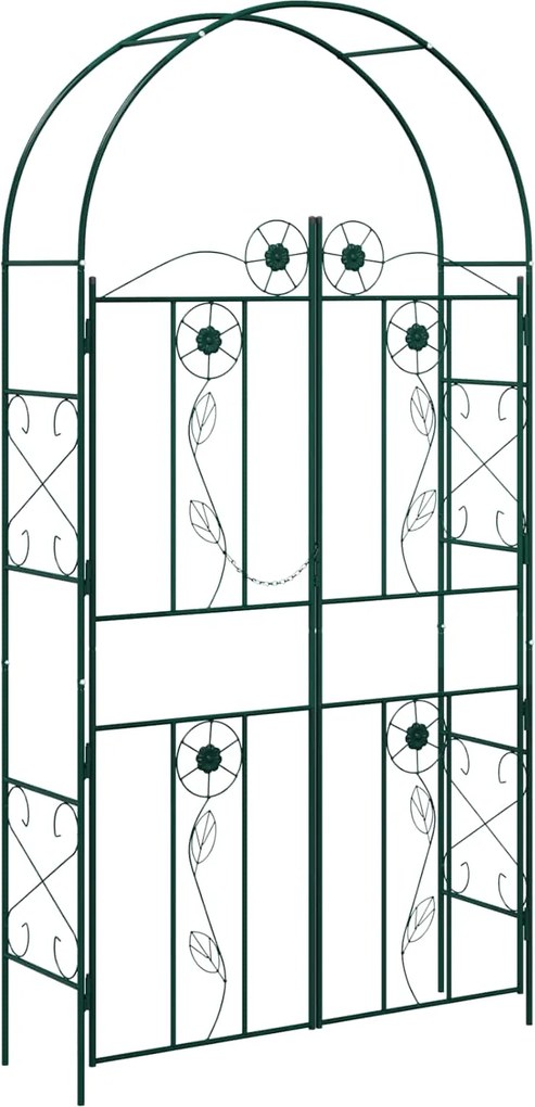 vidaXL Arc de Grădină Simplu Verde 115 x 37 x 226 cm
