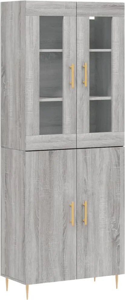 vidaXL Dulap înalt, gri sonoma, 69,5x34x180 cm, lemn compozit
