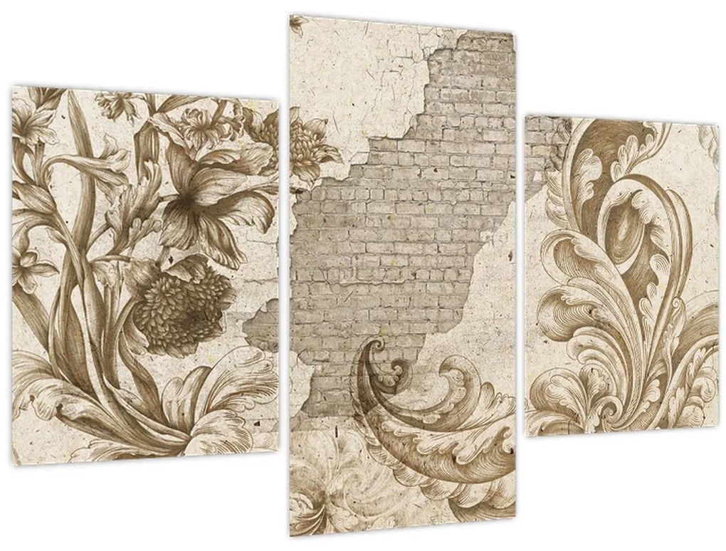 Tablou - Perete cu flori (90x60 cm)