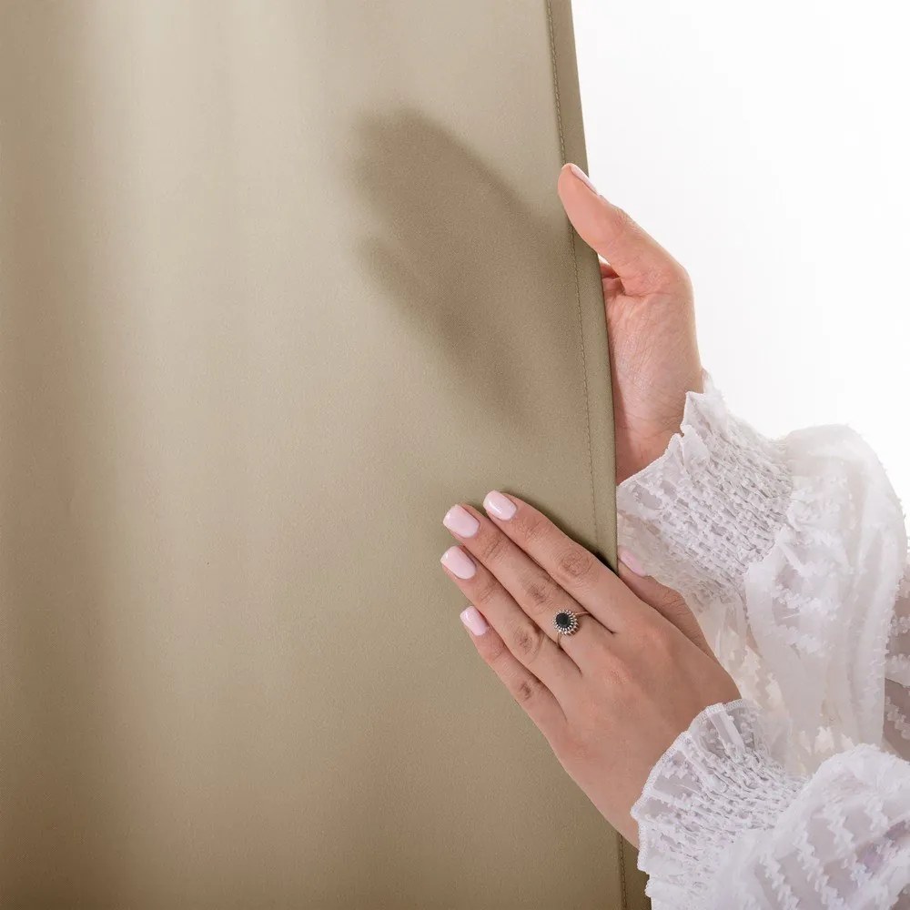 Draperie bej dimout (semi-opacă) 140x250 cm Carli Tie – Restilo