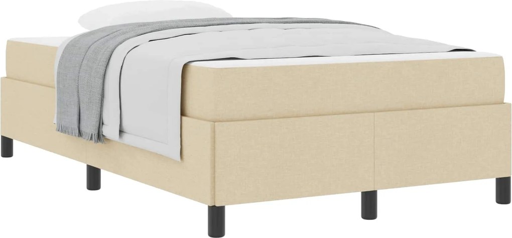 vidaXL Pat cu arcuri Crem 120 x 200 cm țesătură