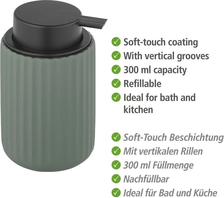 Dozator din ceramică pentru săpun Wenko Belluno, verde