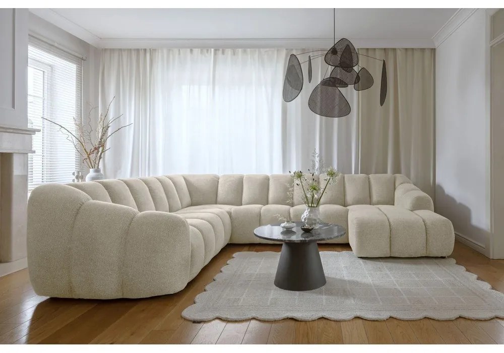 Colțar bej (cu colț pe partea stângă/în formă de "U") Shell – Miuform