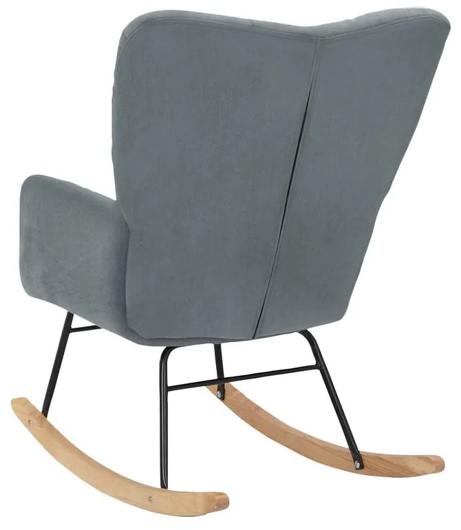 Fotoliu gri balansoar cu tapițerie din catifea Elza – Støraa