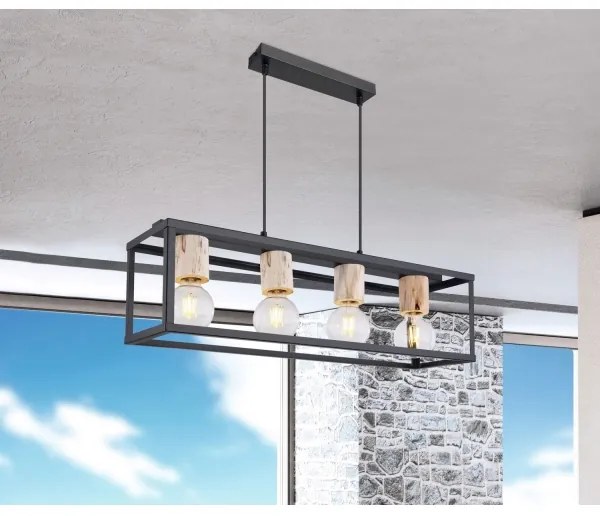 Lustră pe cablu Globo 15476-4H HAGAR 4xE27/60W/230V