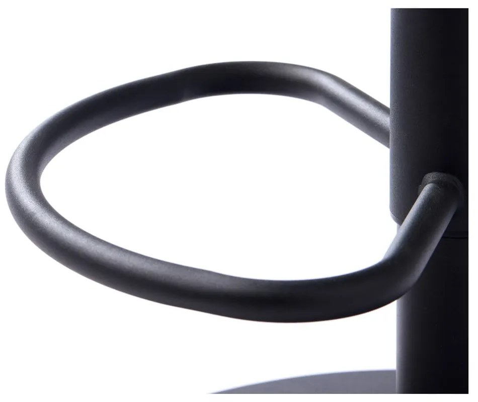 Scaun de bar gri închis cu înălțime ajustabilă/cu cotiere tapițat (înălțime șezut 65 cm) Nolan – Unique Furniture