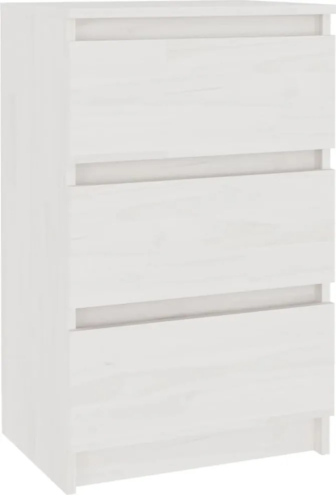 vidaXL Noptieră, alb, 40x29,5x64 cm, lemn masiv de pin