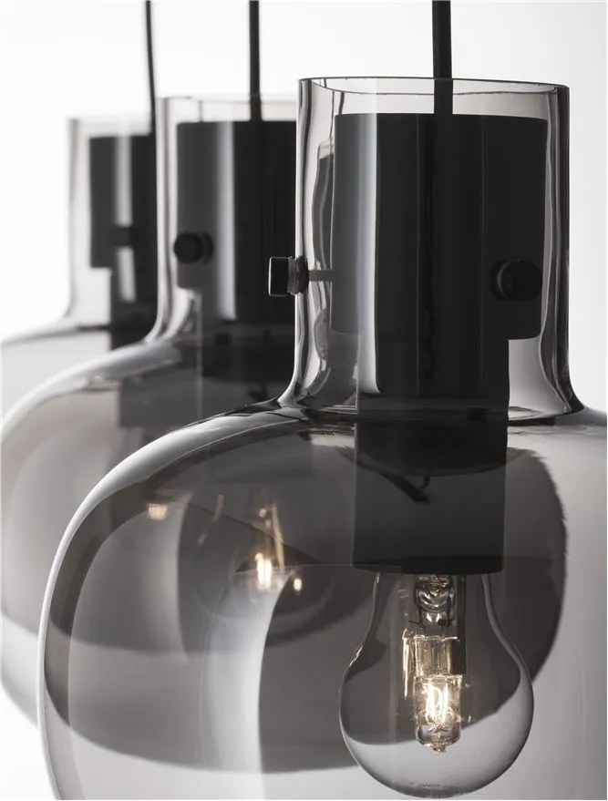 Lustra cu 3 pendule design modern CINZIA fumuriu