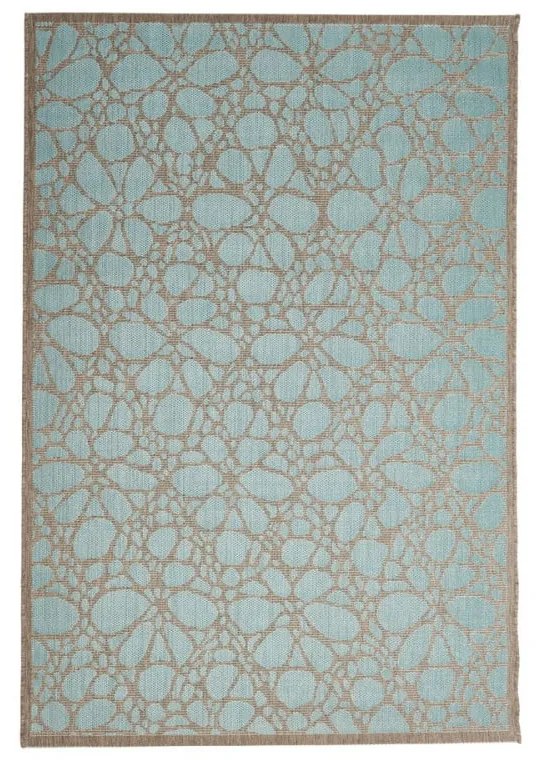 Covor adecvat pentru exterior Floorita Fiore, 135 x 190 cm, turcoaz