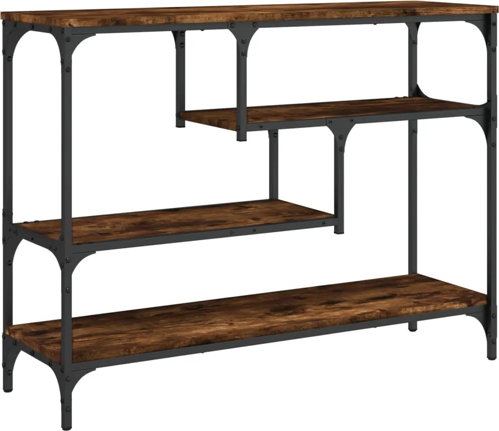 vidaXL Măsuță consolă, stejar fumuriu, 100x30x75 cm, lemn prelucrat