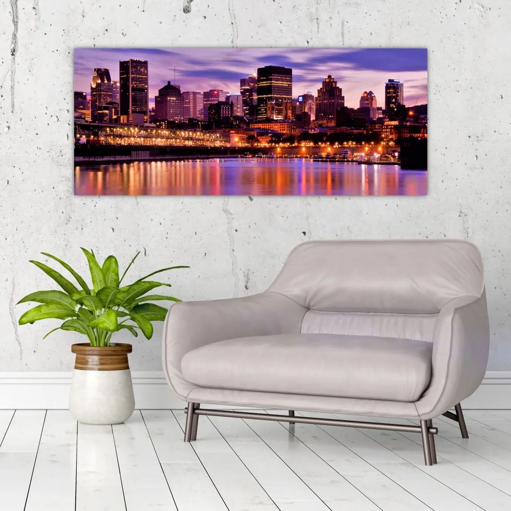 Tablou orașului nocturn (120x50 cm)