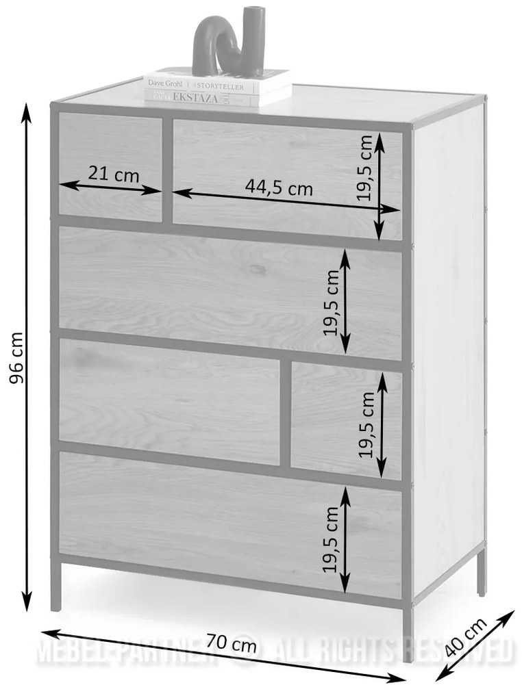 Comodă Soren Kom (lemn alb + auriu). Promo -22%. 1110763