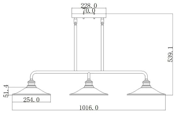 Lustră pe tijă RIGBY 3xE27/60W/230V Elstead HK-RIGBY-ISLE-KZ