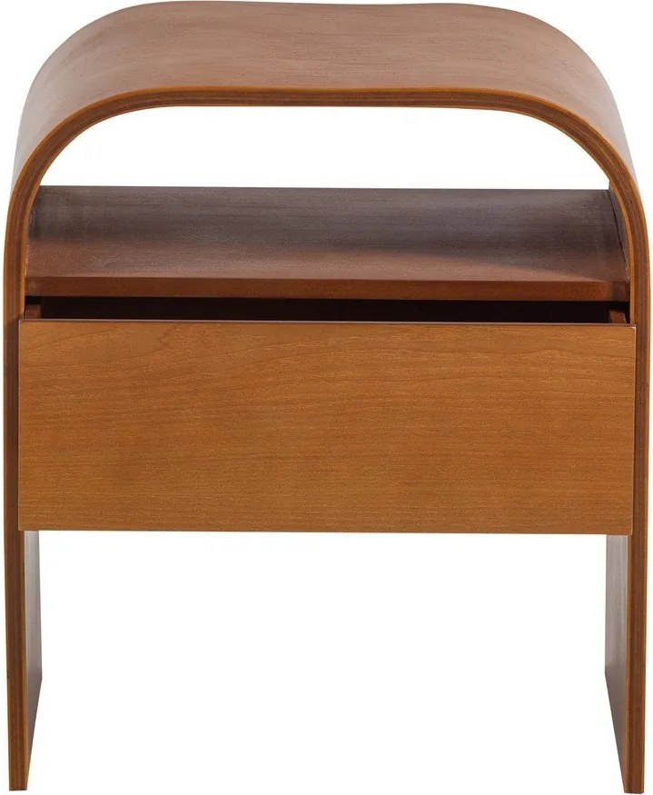 Noptieră în culoare naturală cu rafturi Momo – WOOOD