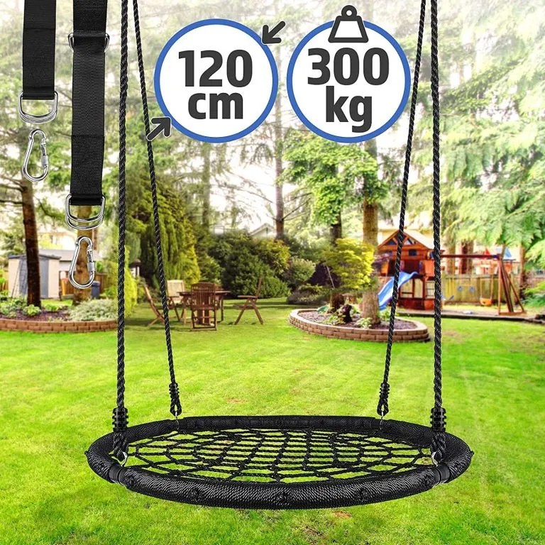 Physionics leagăn în formă de cerc, plasă, 120 cm, negru