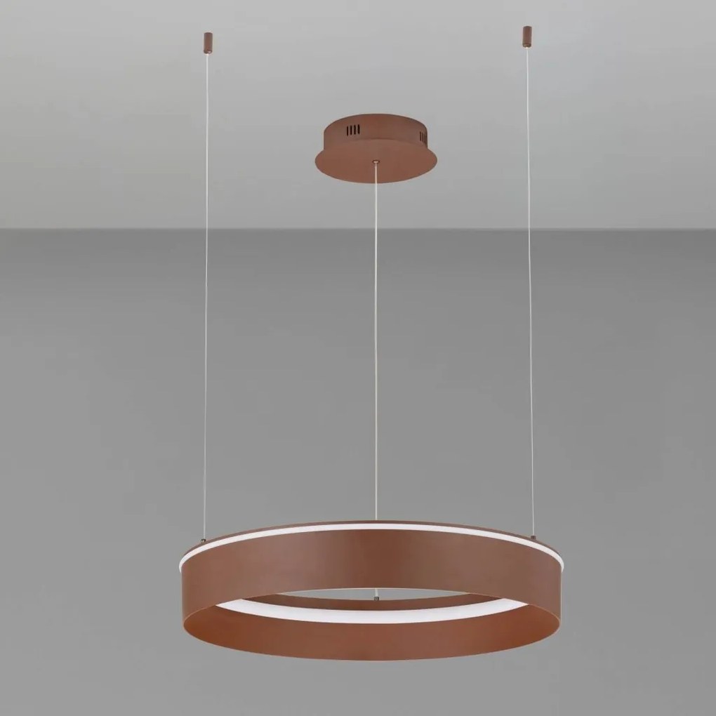 Lustra LED design circular OLIVIA maro inchis D-60cm