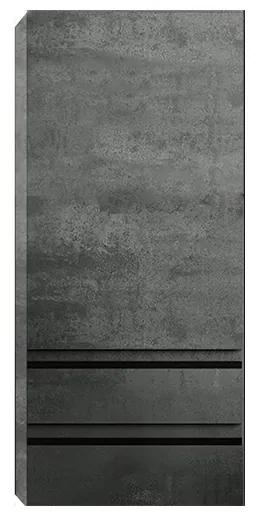 Dulap baie suspendat KolpaSan Alexis 100 cm, cu 2 sertare si o usa, gri inchis Dark concrete