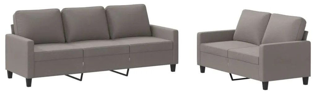 3201467 vidaXL Set de canapea cu perne, 2 piese, gri taupe, material textil