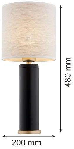 Lampă de masă RIVA 1xE27/15W/230V negru Argon 8316