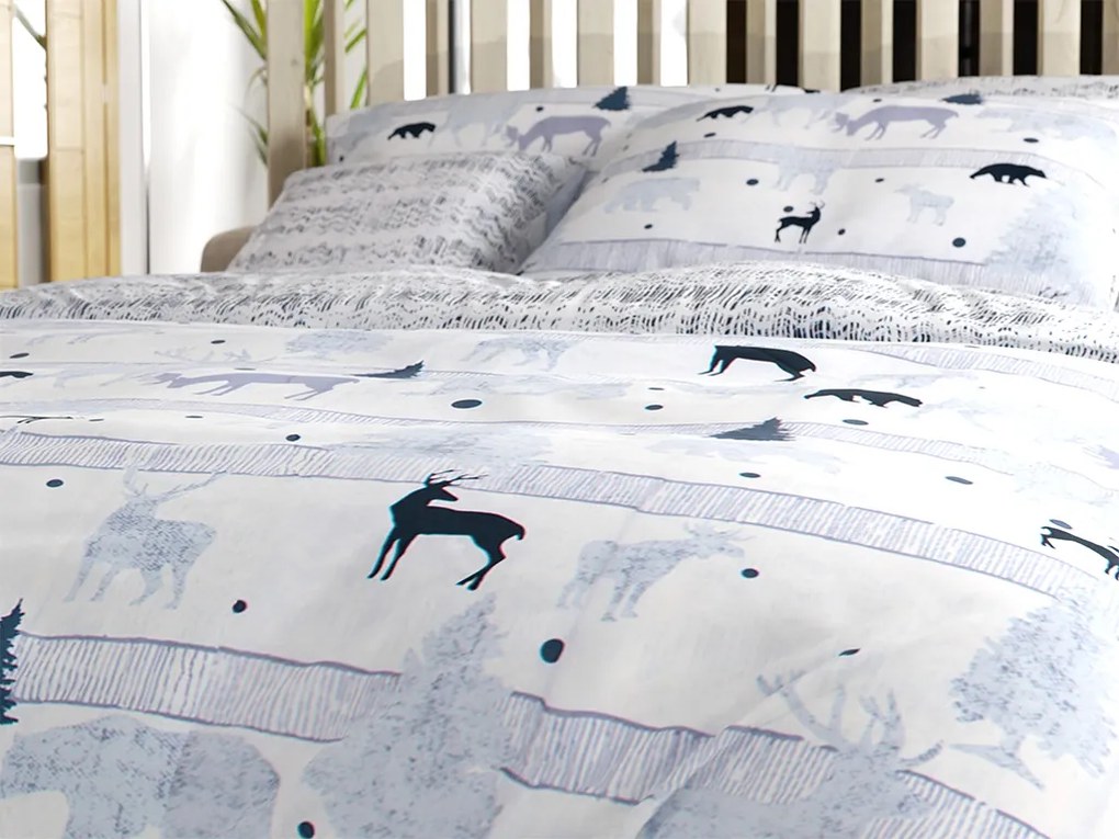 Lenjerie de pat din bumbac Renforce SOBI A STROMKY albă Dimensiune lenjerie de pat: 70 x 90 cm | 140 x 200 cm