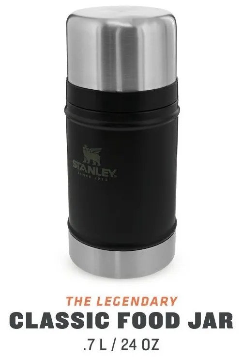 Termos negru pentru mâncare din oțel inoxidabil 700 ml Legendary Classic Black – Stanley