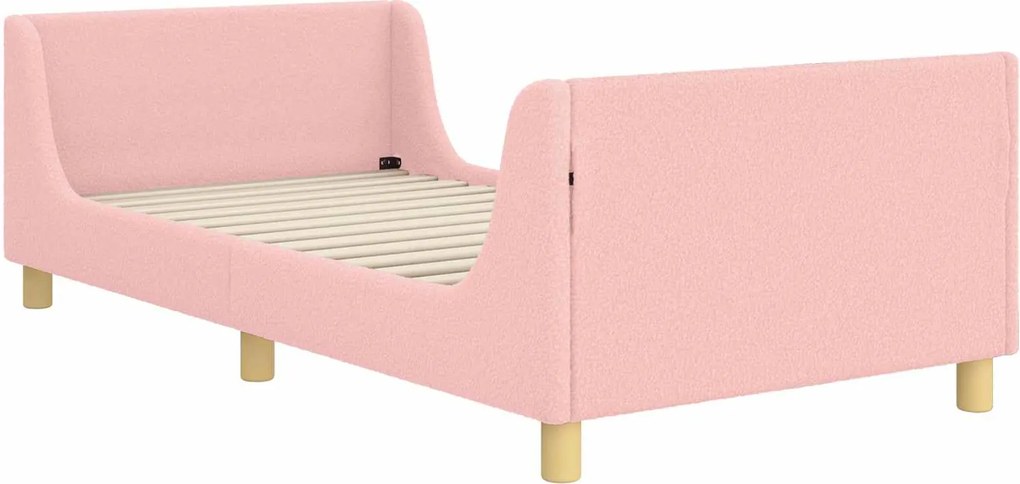 vidaXL Cadru de pat pentru copii cu spătar Roz 90 x 200 cm