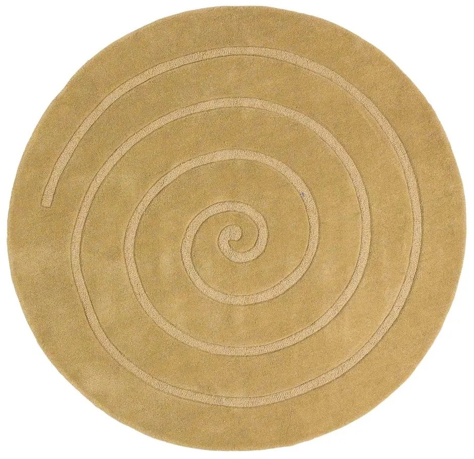 Covor rotund din lână Think Rugs Spiral, ⌀ 140 cm, bej