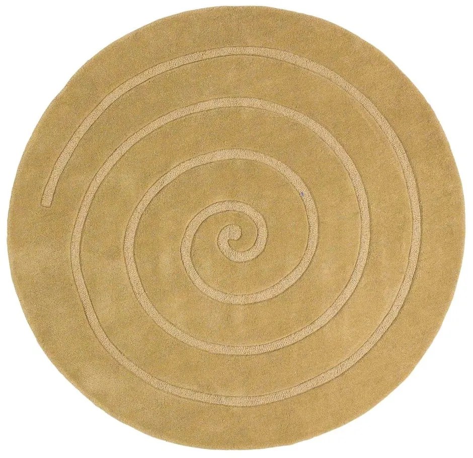 Covor rotund din lână Think Rugs Spiral, ⌀ 180 cm, bej