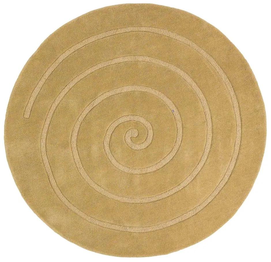 Covor rotund din lână Think Rugs Spiral, ⌀ 140 cm, bej