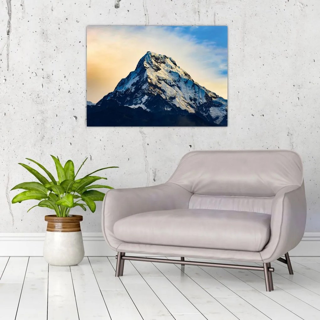 Tablou pe sticlă cu munții înzăpeziți, Nepal (70x50 cm)