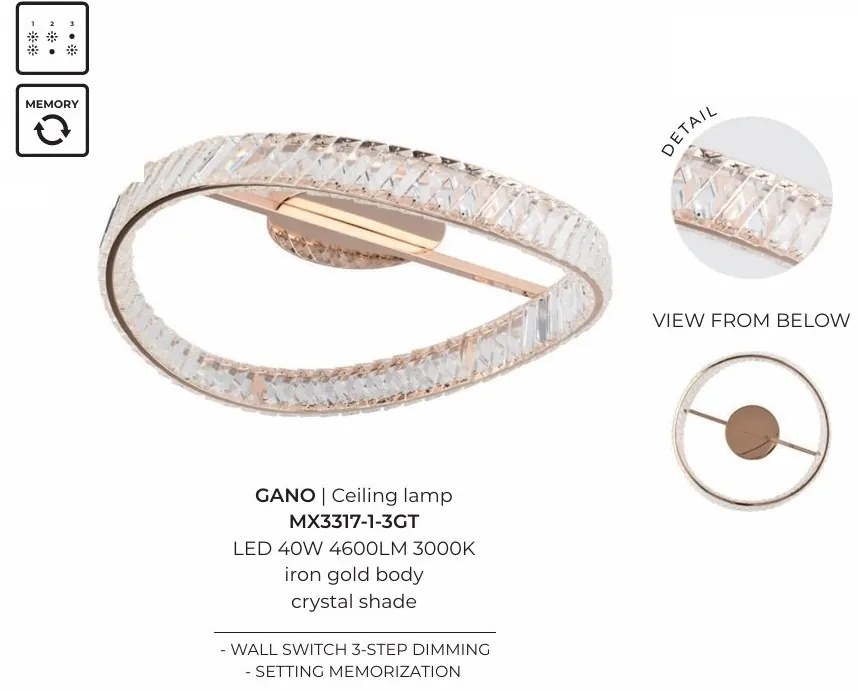 Lustra LED aplicata design modern Gano