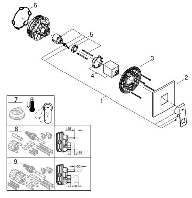GROHE 24061000 - Baterie de duș EUROCUBE, crom lucios